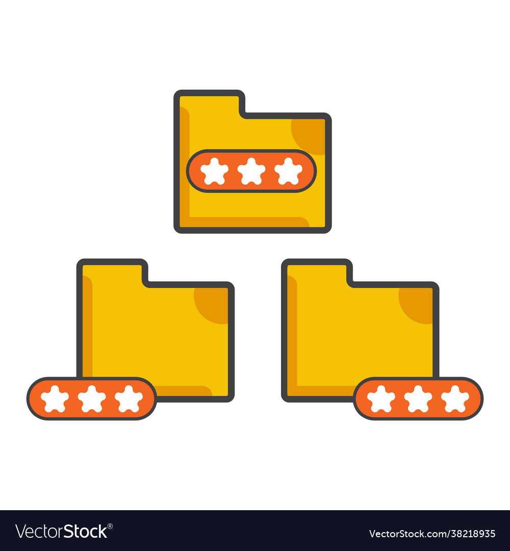 Folder with password icon mobile file security vector image Folder with password icon mobile file security
