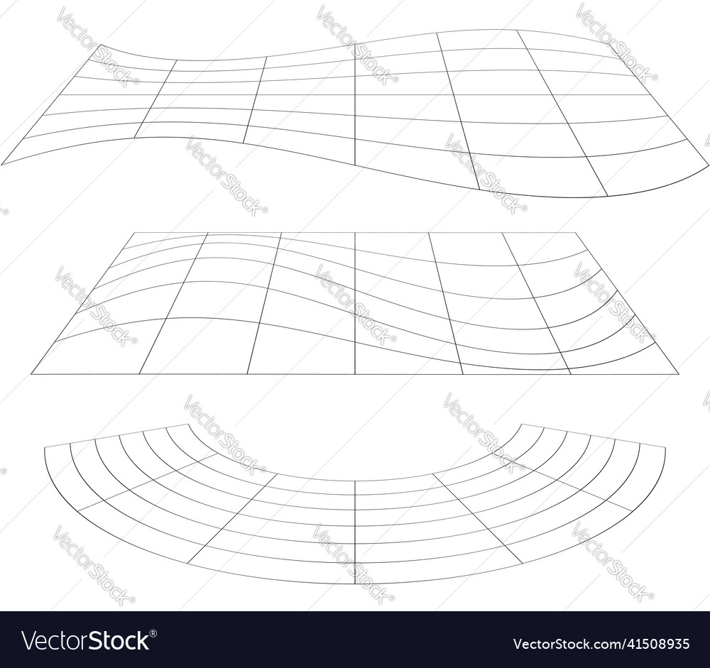 Graticule grid mesh plane with deform distortion