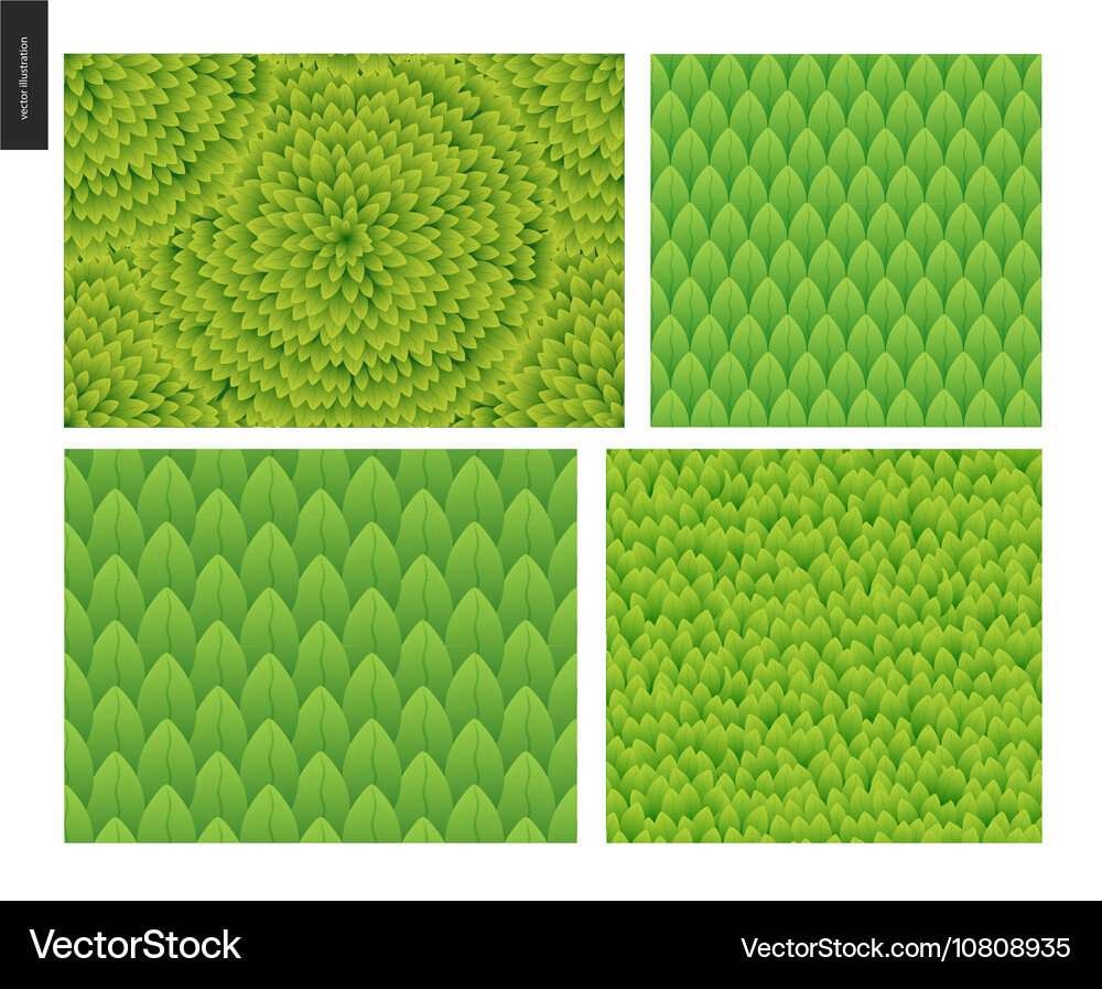 Green Leaf Seamless Patterns Royalty Free Vector Image