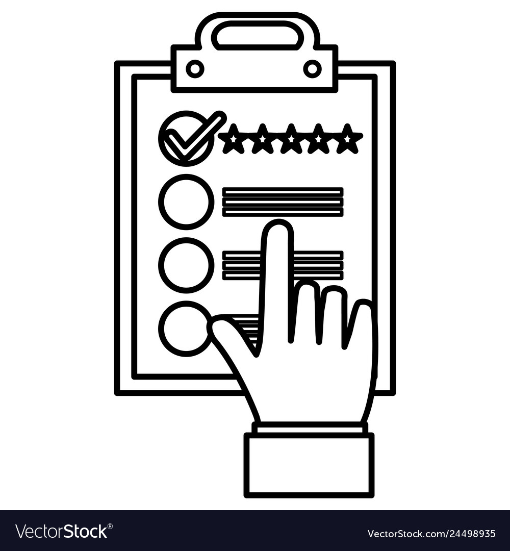 Hands with clipboard checklist
