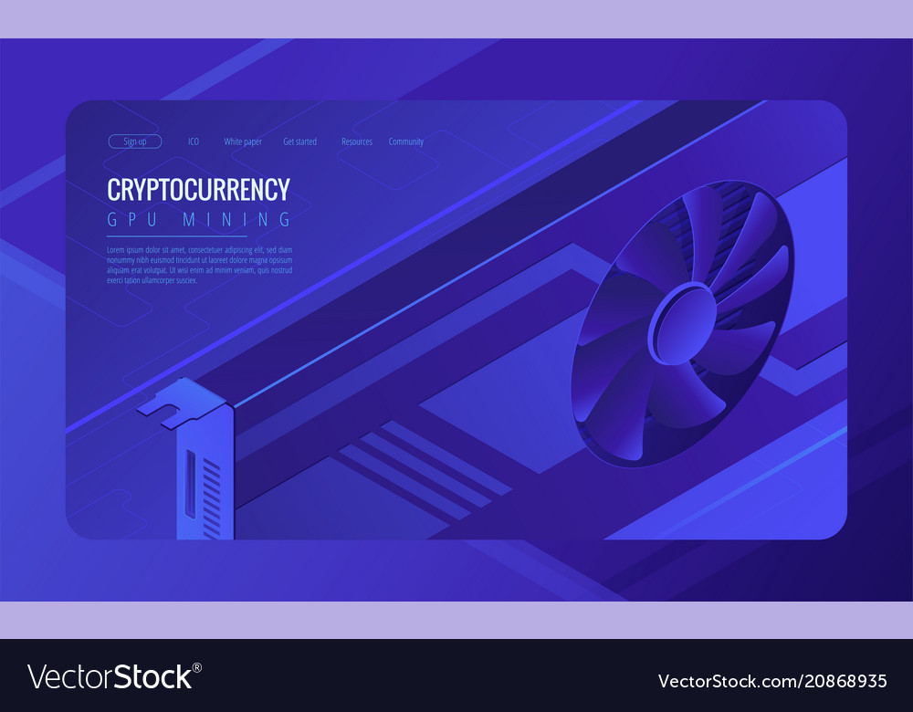 Isometric gpu mining landing page concept