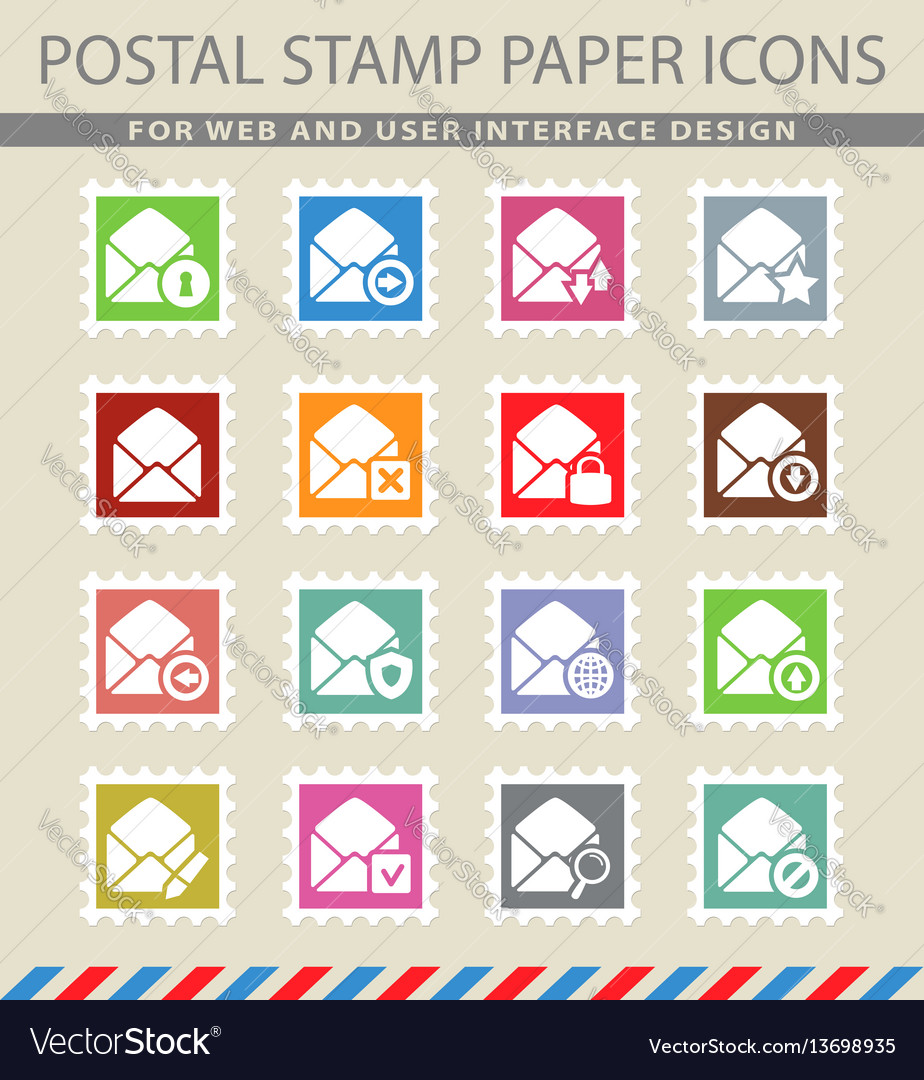 Mail and envelope icons set