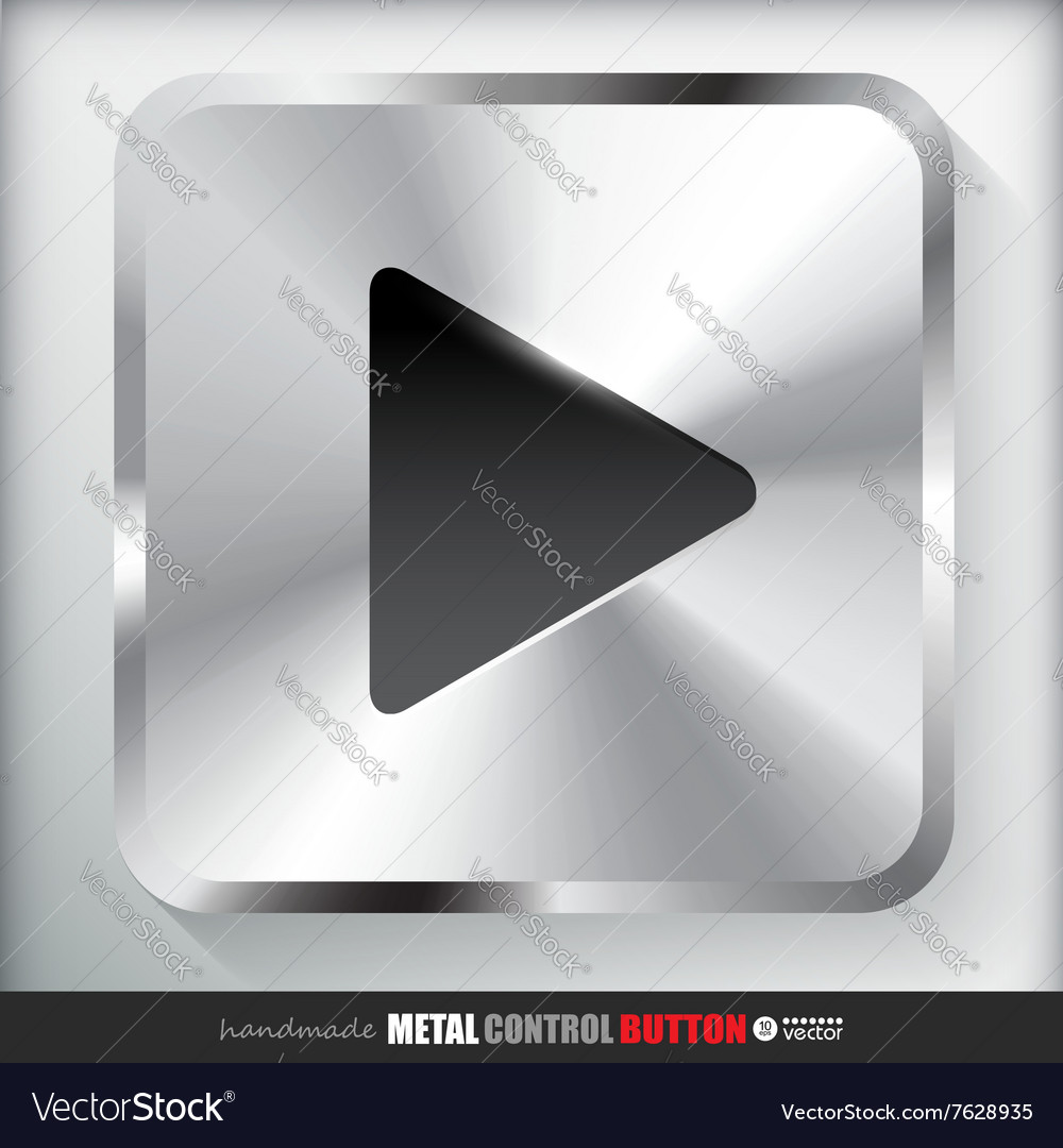 Metal play button applicated for html and flash