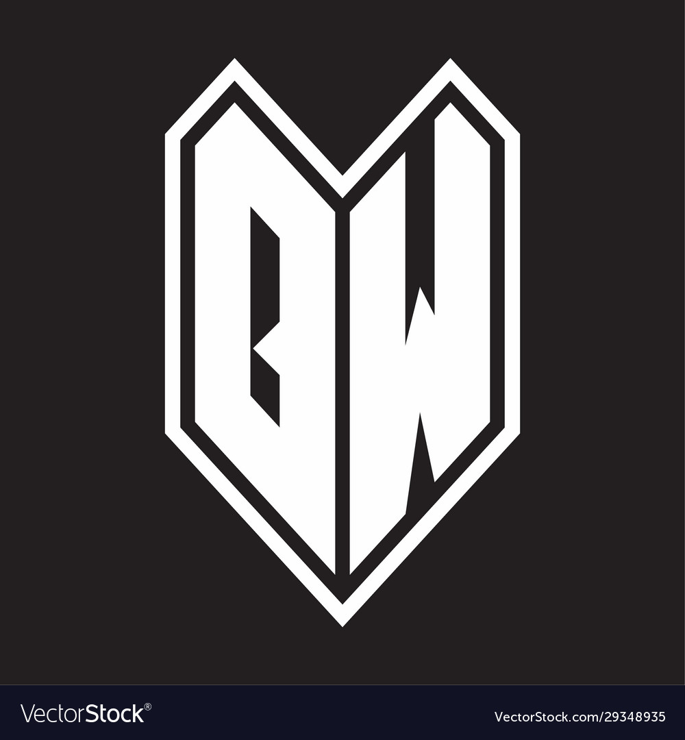 Qw logo monogram with emblem line style isolated