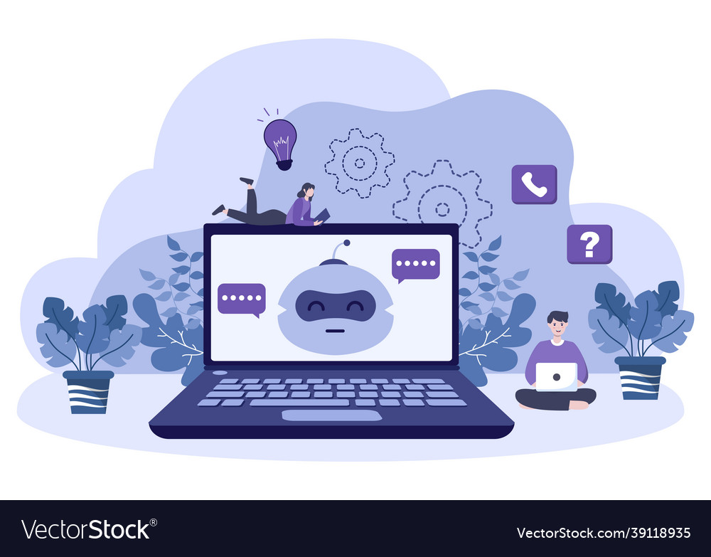 Robot virtual assistance or chatbot background