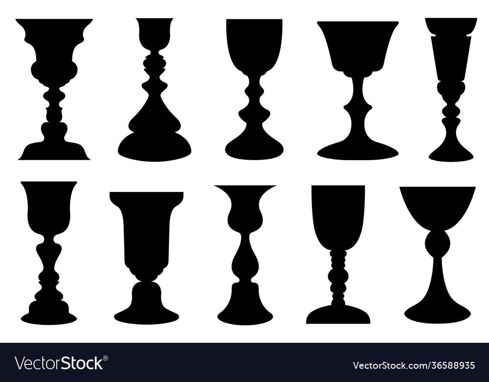 Set different chalices Vector Image Set different chalices