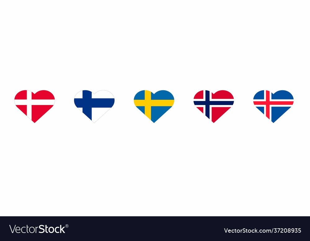 Set flags in form hearts