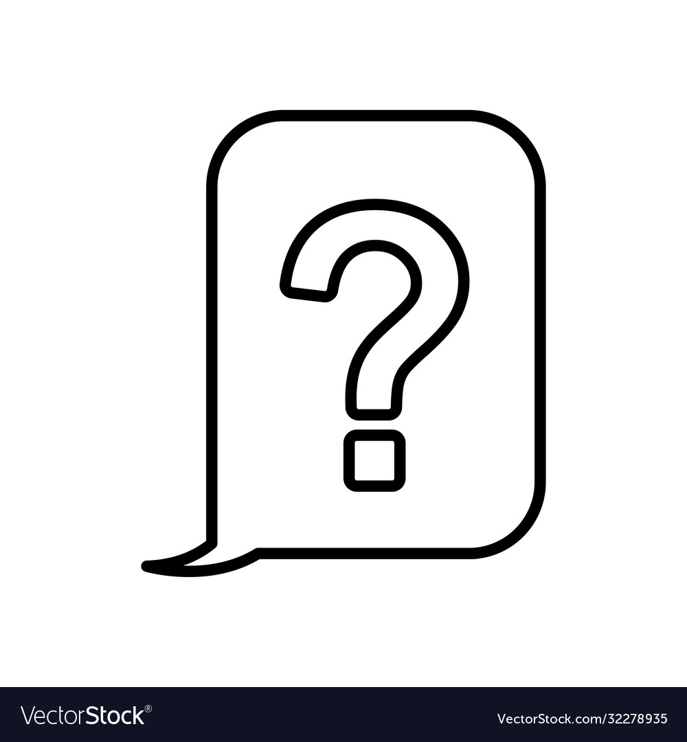 Speech bubble with question mark icon line style