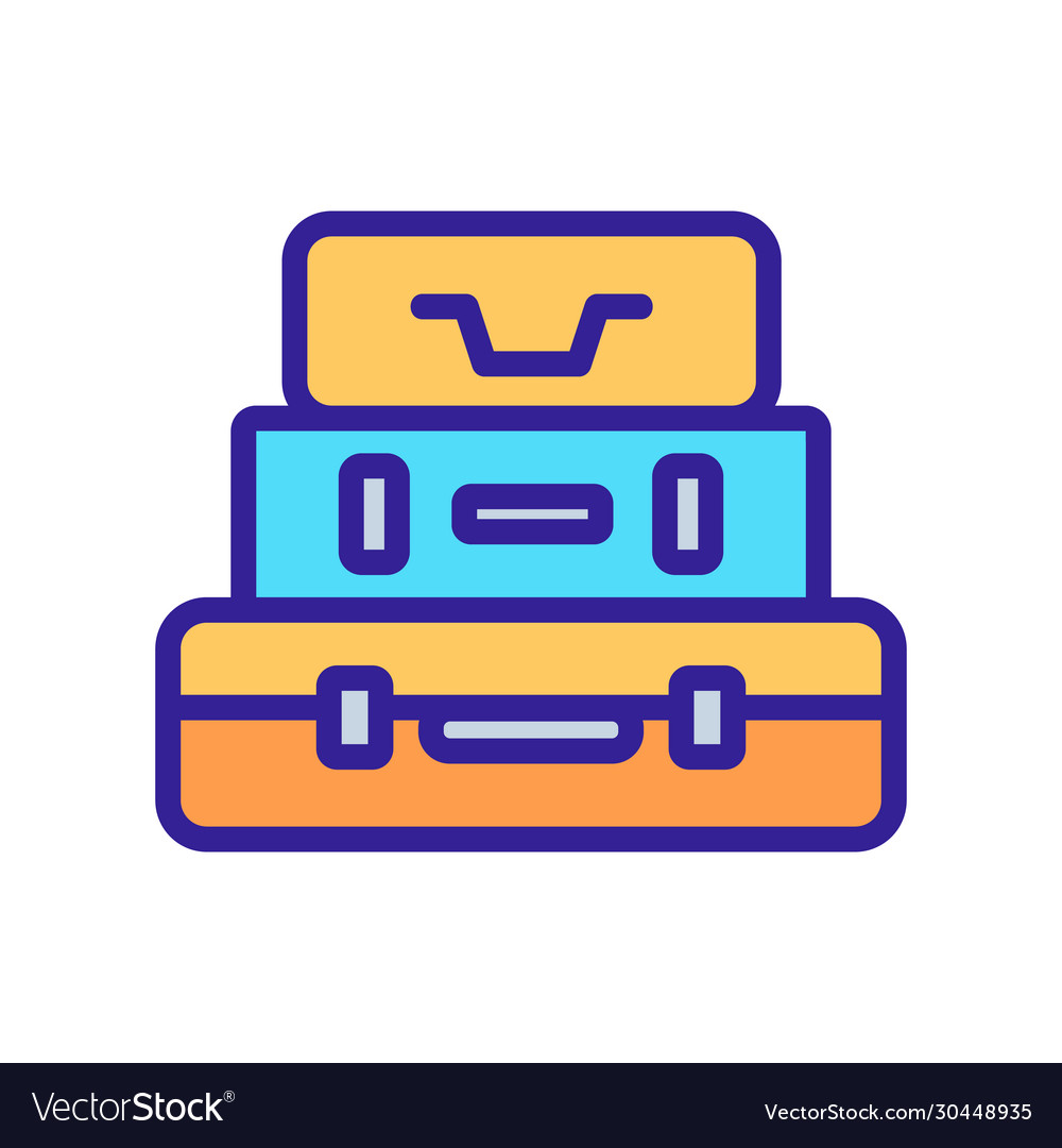Stack suitcase icon outline