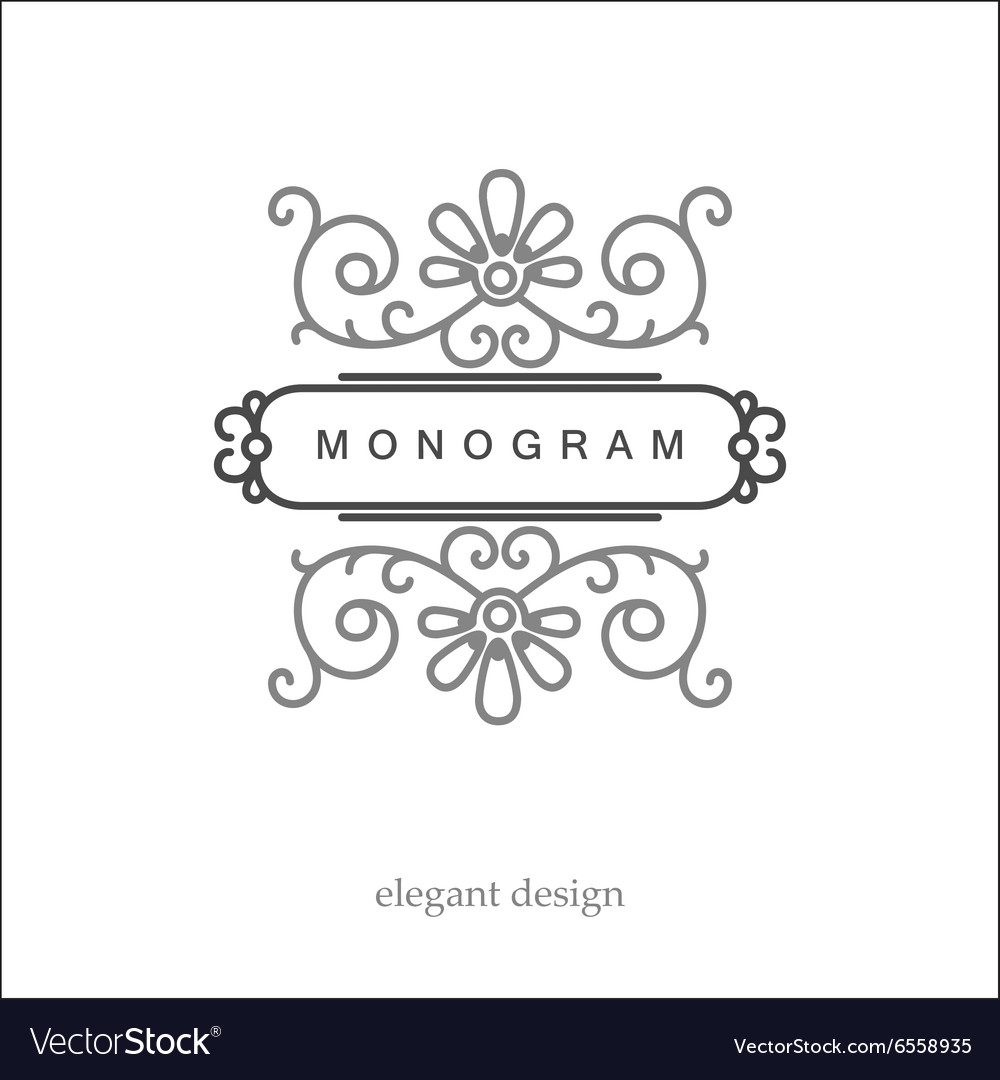 Stylish elegant monogram mono line art design