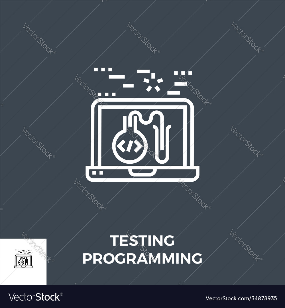 Programmierzeilensymbol testen Vector Image Programmierzeilensymbol testen