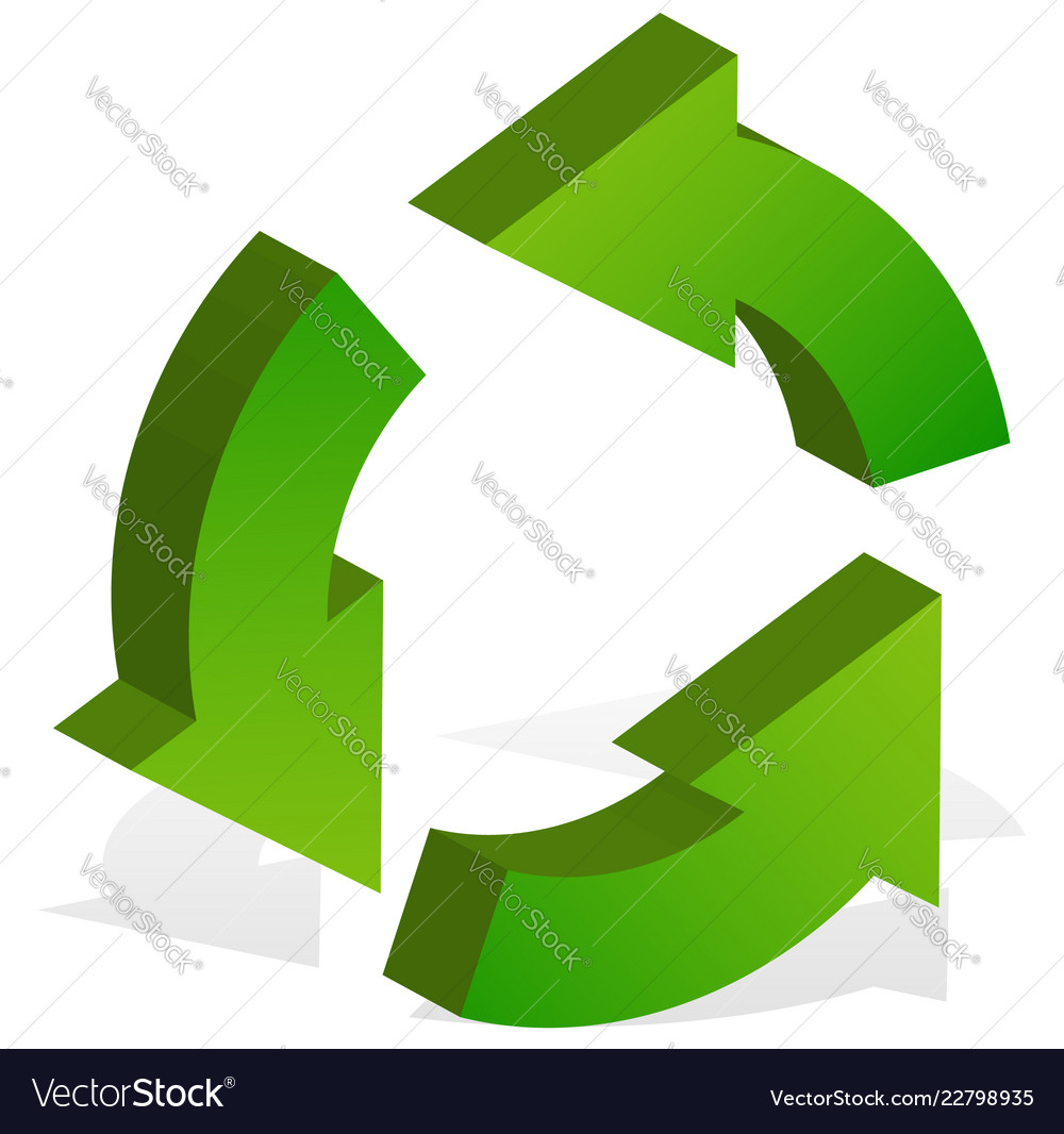 Three Curved Recycle Arrows in Circle