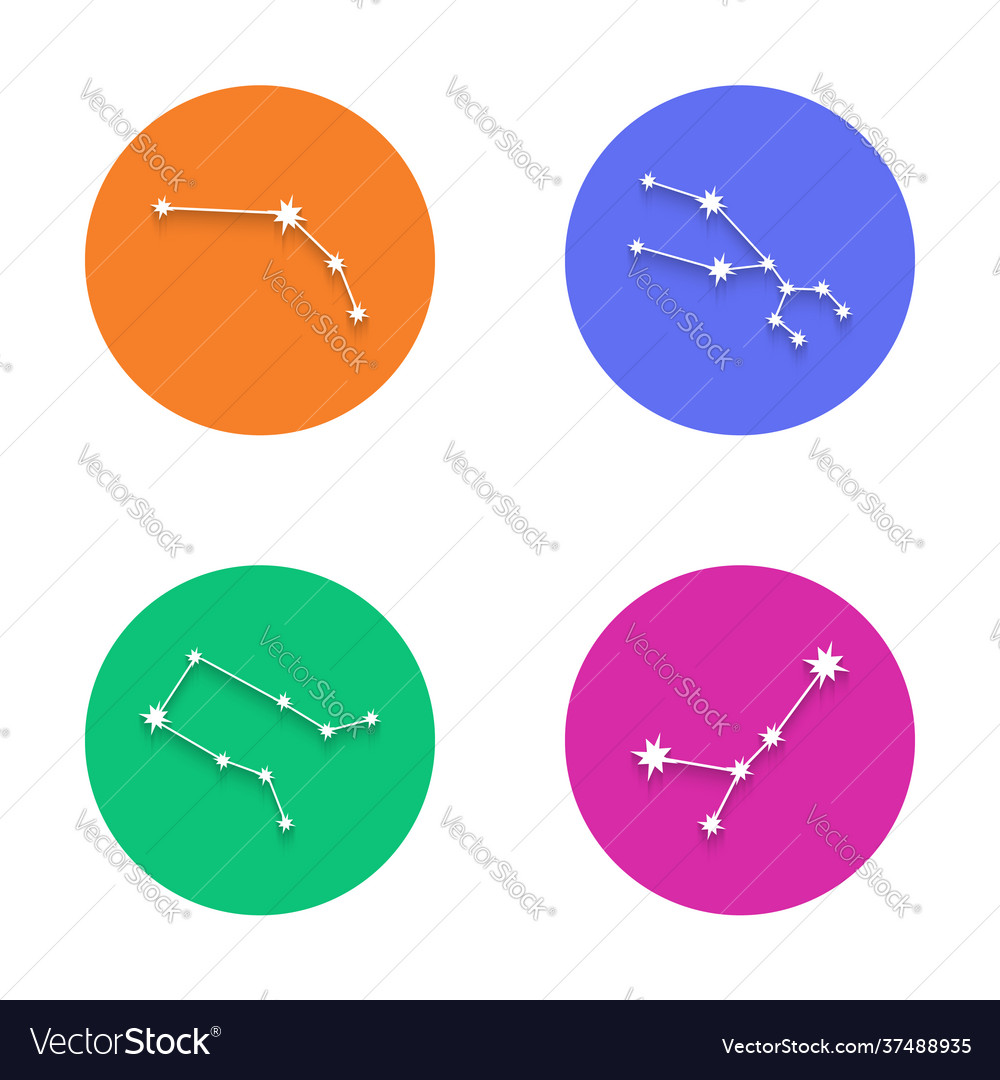 Zodiac constellation symbols collection isolated