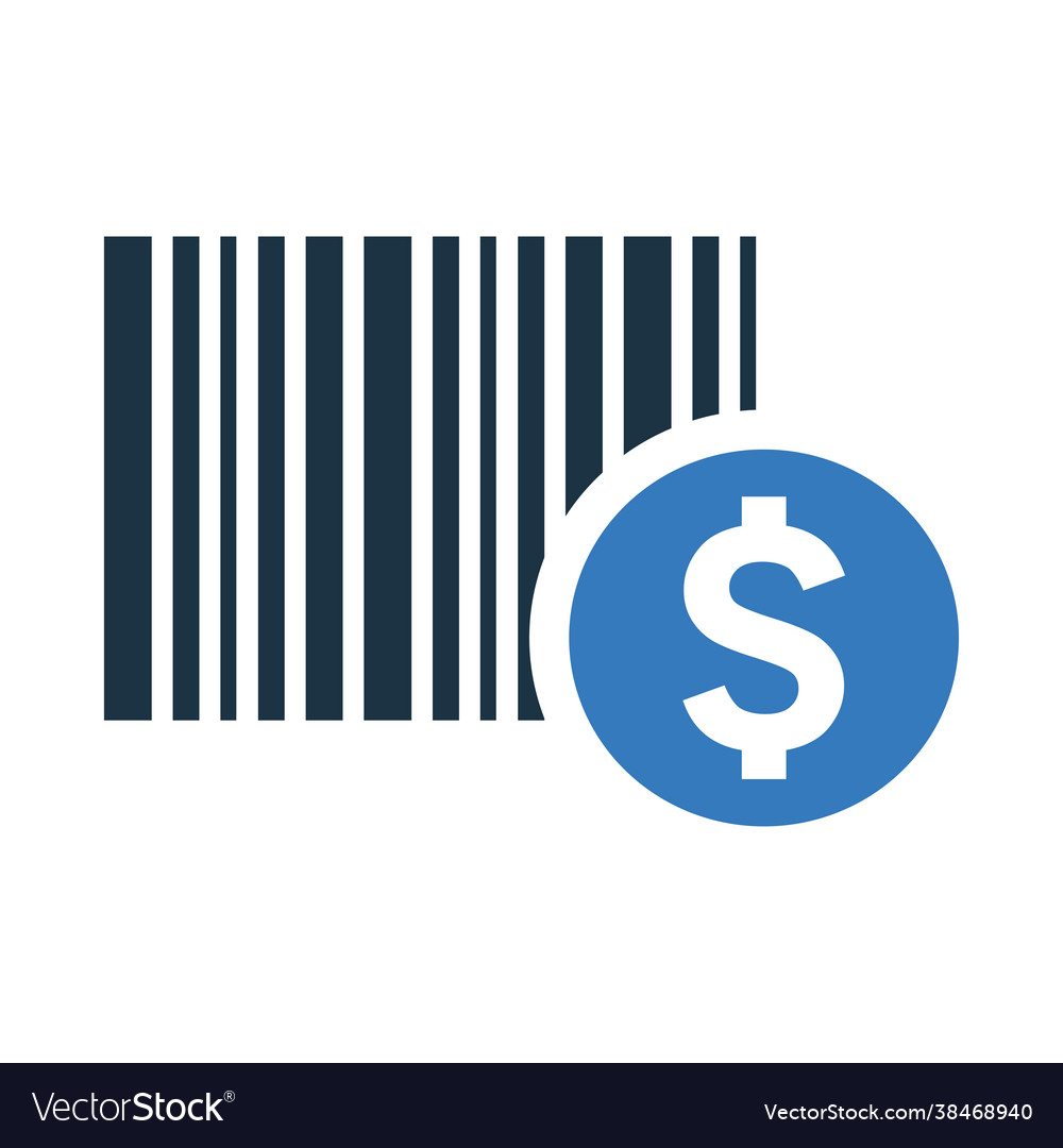 Bar code price icon glyph isolated