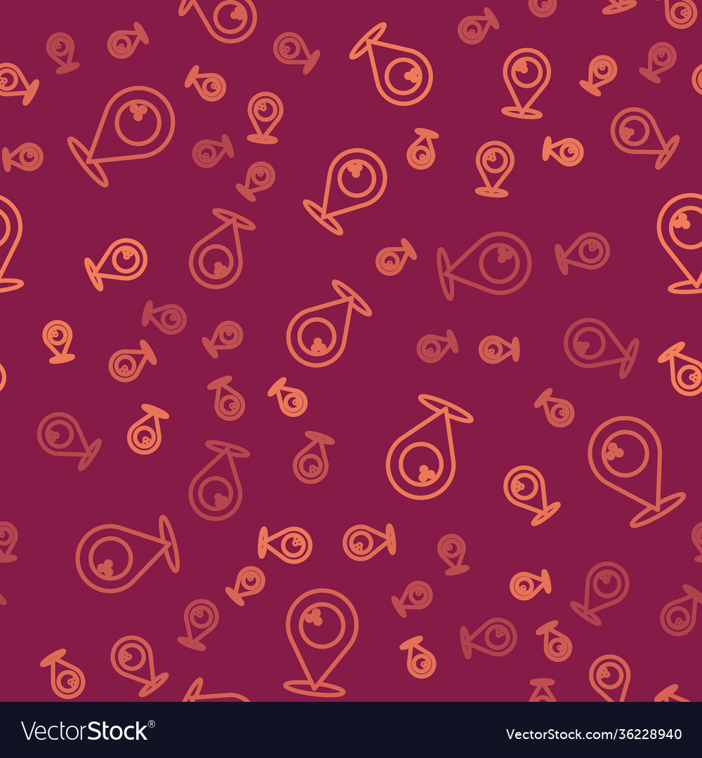 Brown line map pointer with bowling ball icon