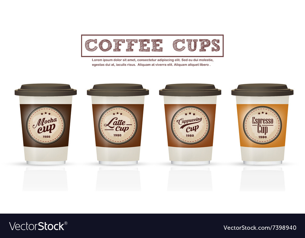 Coffee badges and logo design on cup Royalty Free Vector