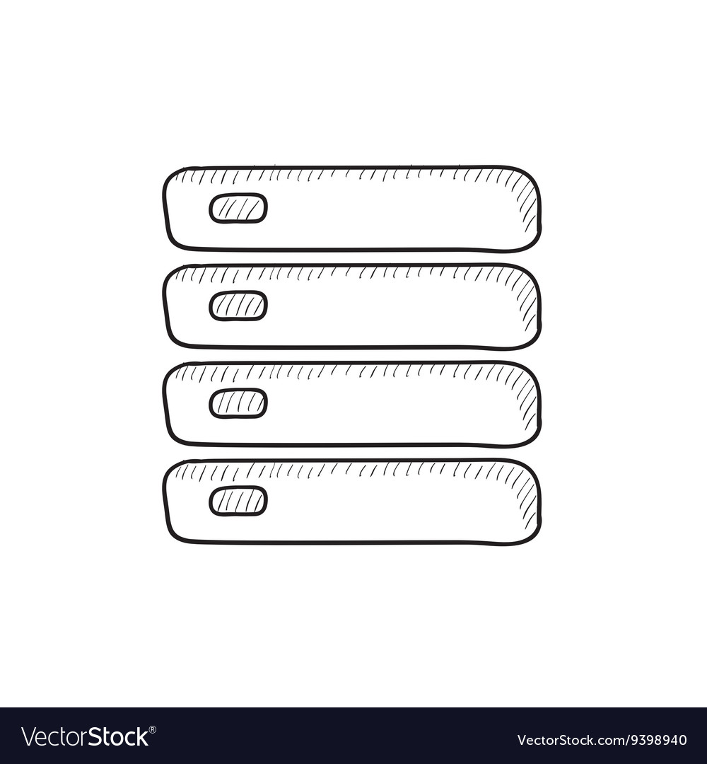 Computer server sketch icon