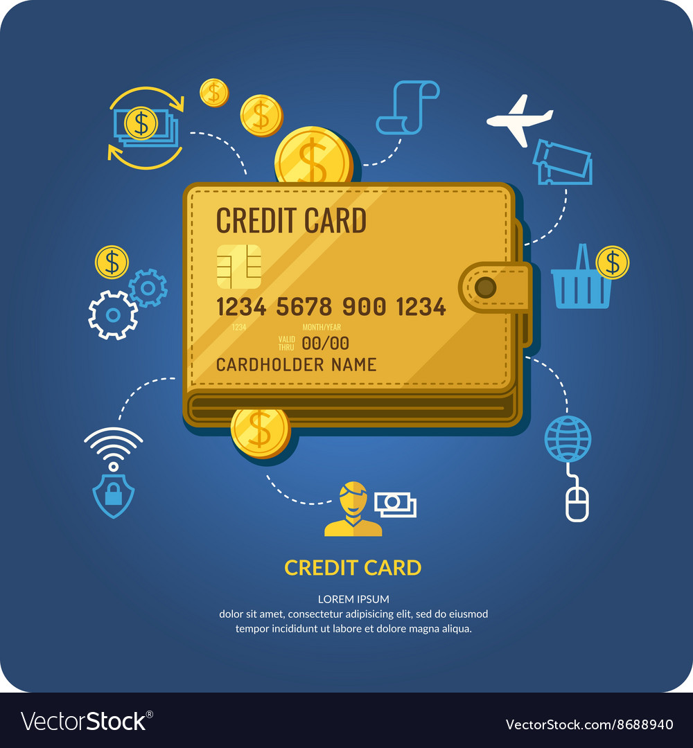 Credit card business infographics icons Royalty Free Vector