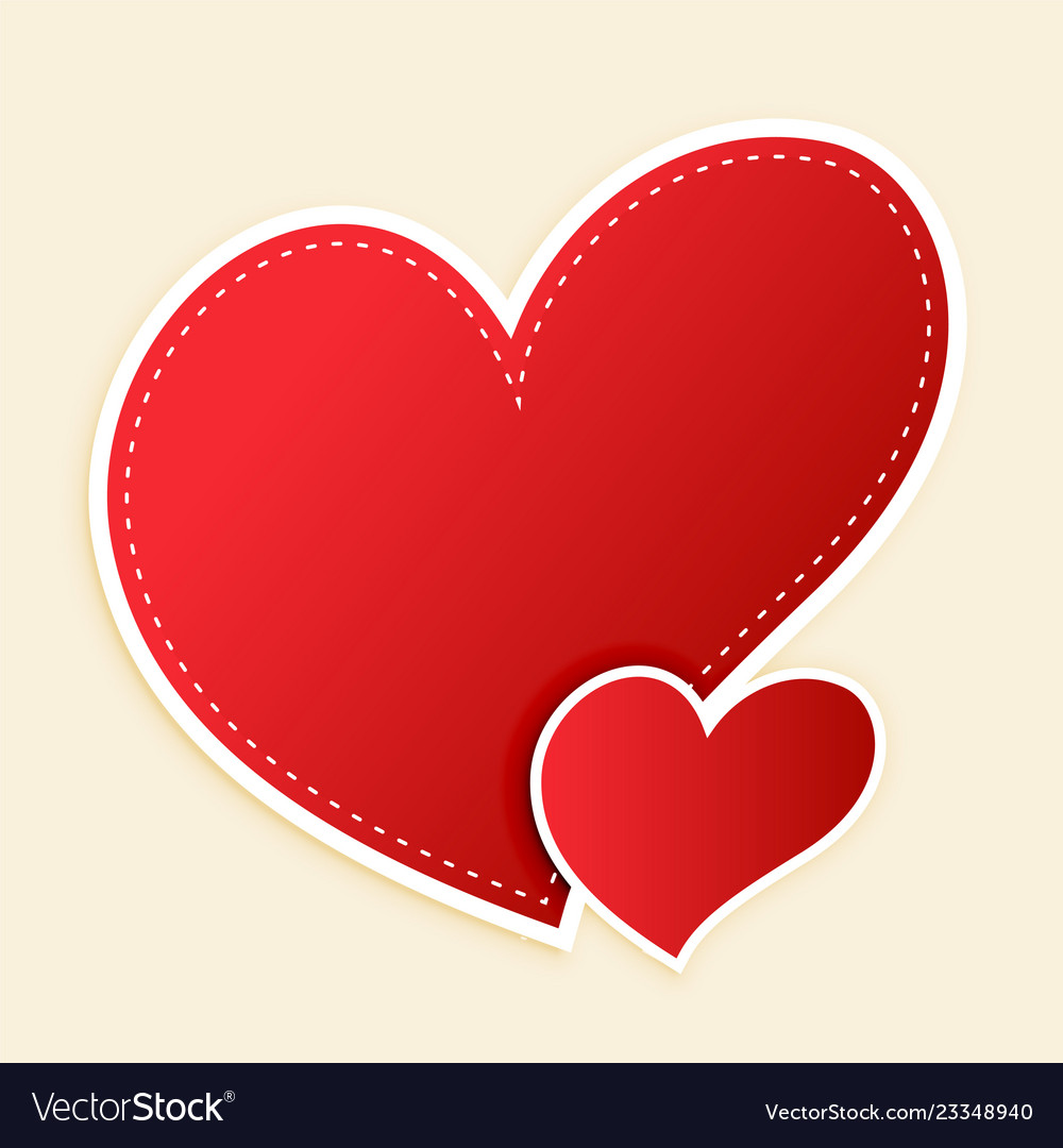 Cute red hearts with text space