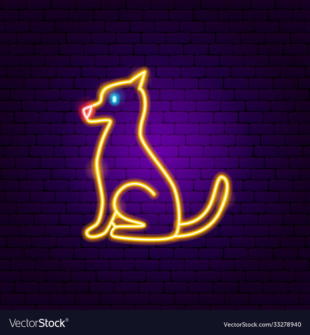 Dog neon sign Royalty Free Vector Image - VectorStock