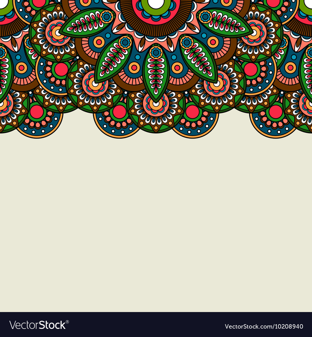 Doodle boho floral border Royalty Free Vector Image