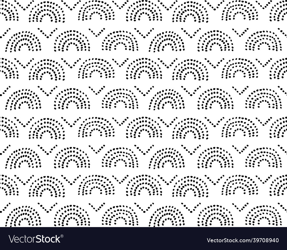 Dots in semicircle shape seamless pattern circle
