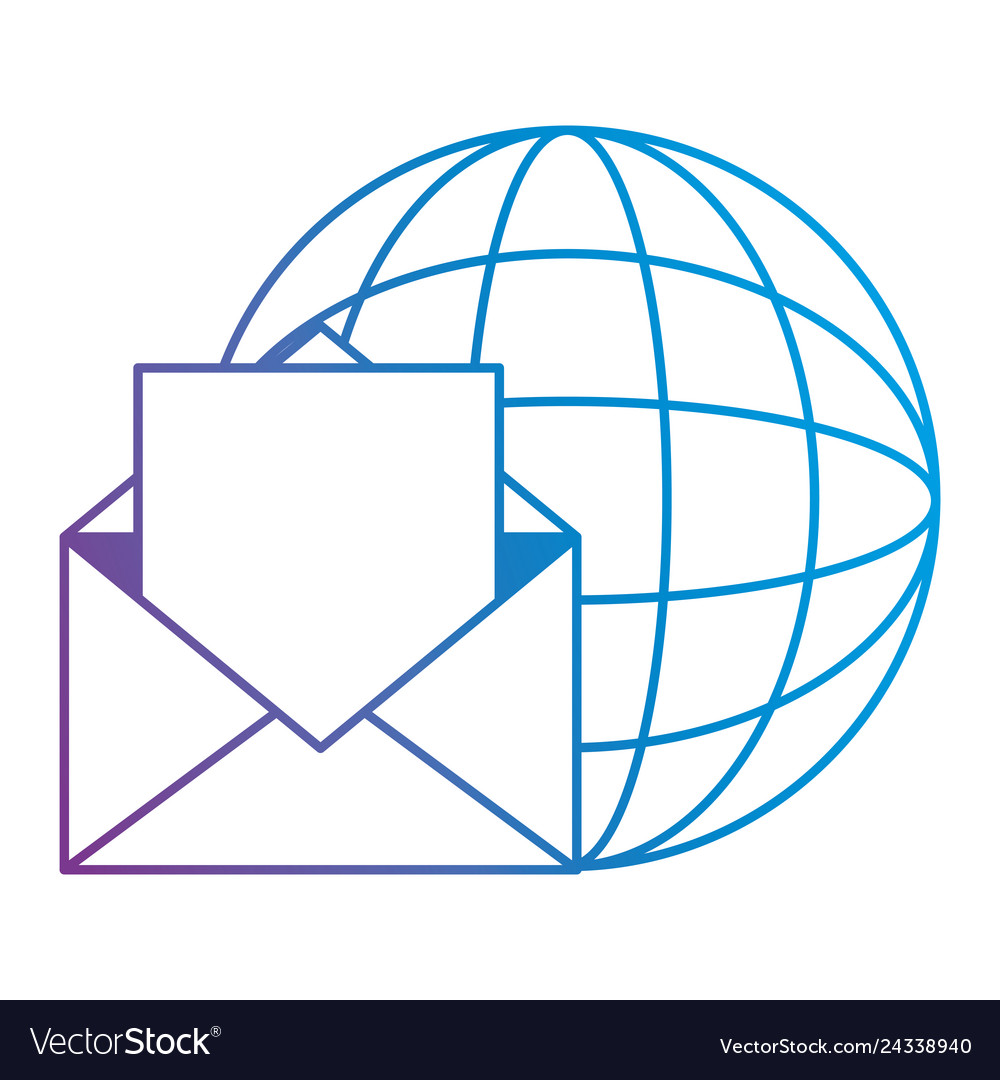 Envelope mail with planet vector image Envelope mail with planet