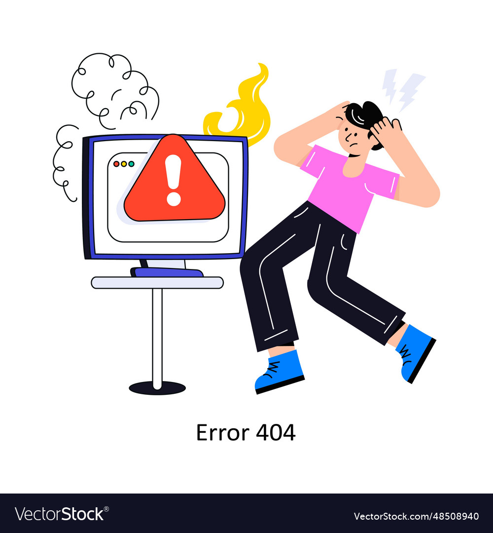 Error 404 connection flat style design illu