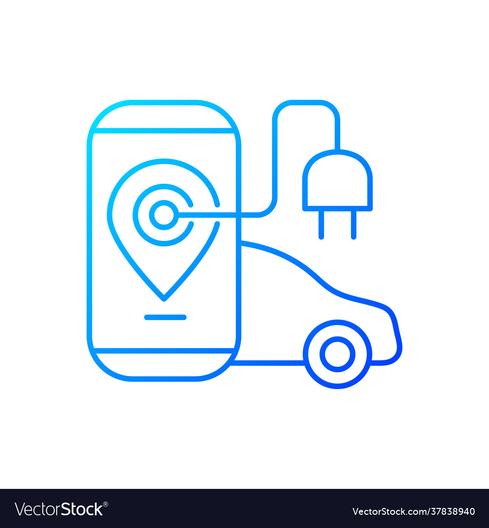 Ev charging app gradient linear icon