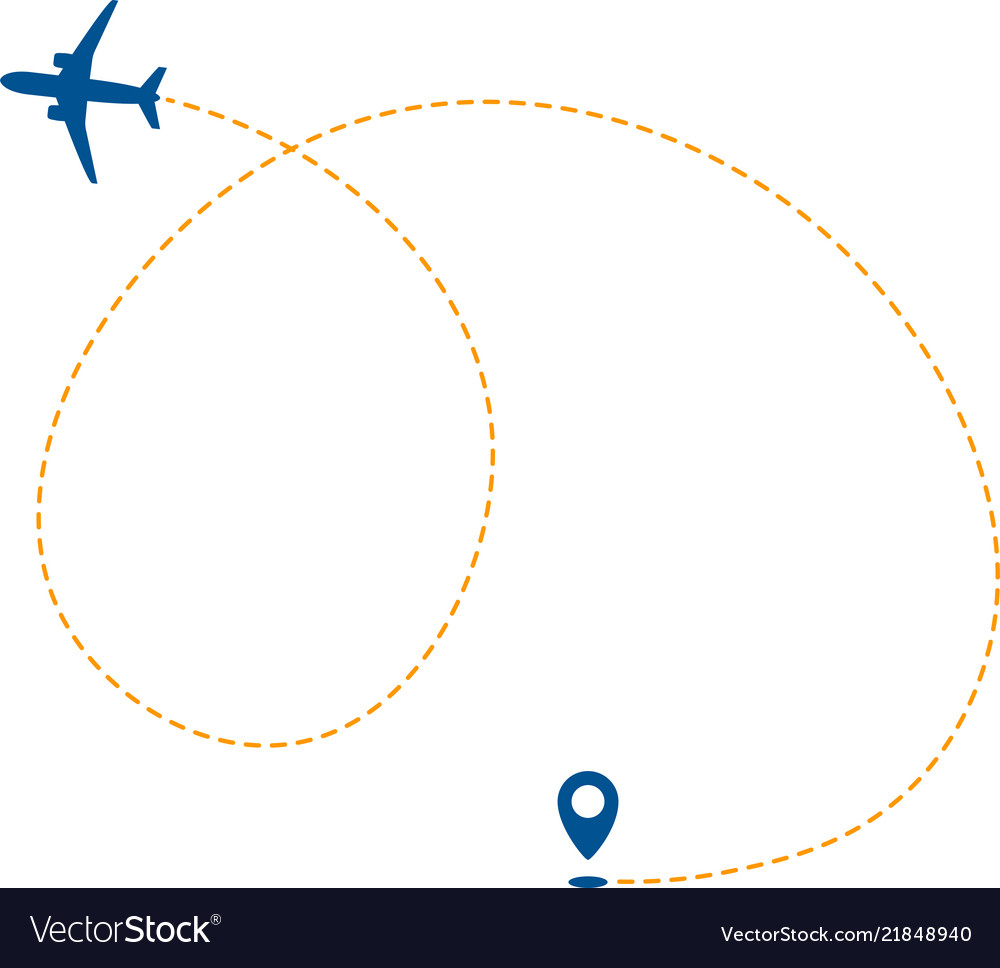 Flying plane and geolocation mark for mobile app vector image Flying plane and geolocation mark for mobile app