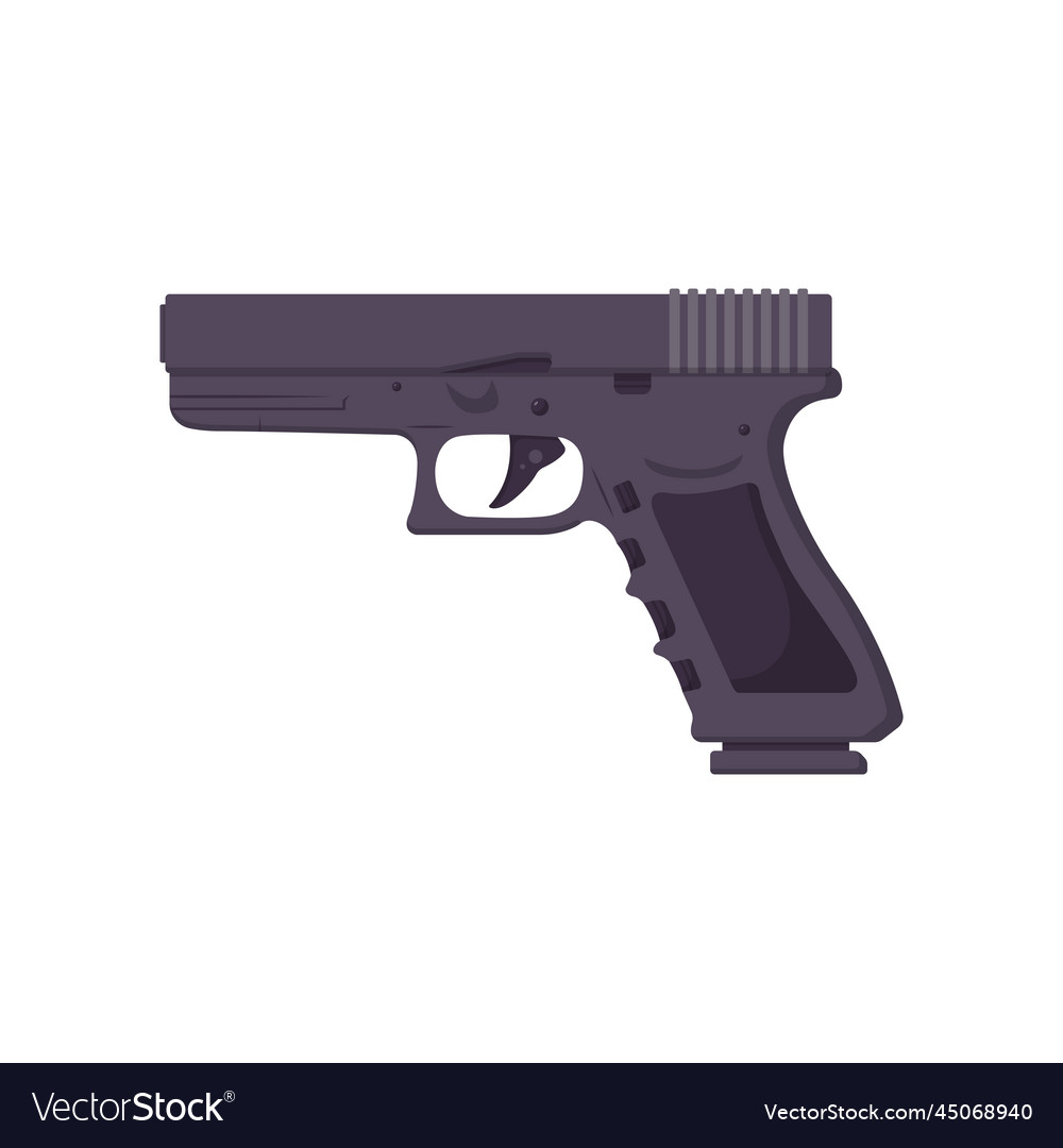 Glock 17 handgun flat clean icon design element Vector Image