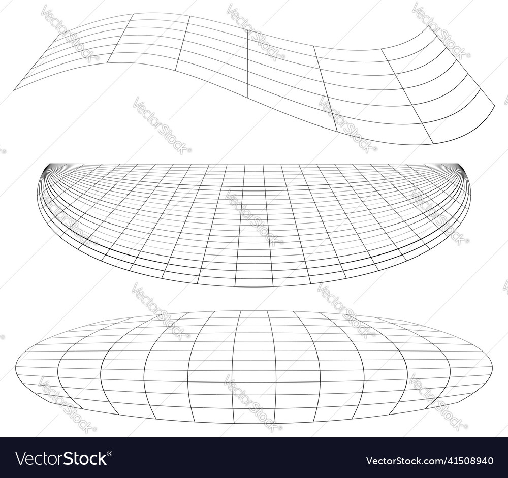 Graticule grid mesh plane with deform distortion Vector Image Graticule grid mesh plane with deform distortion
