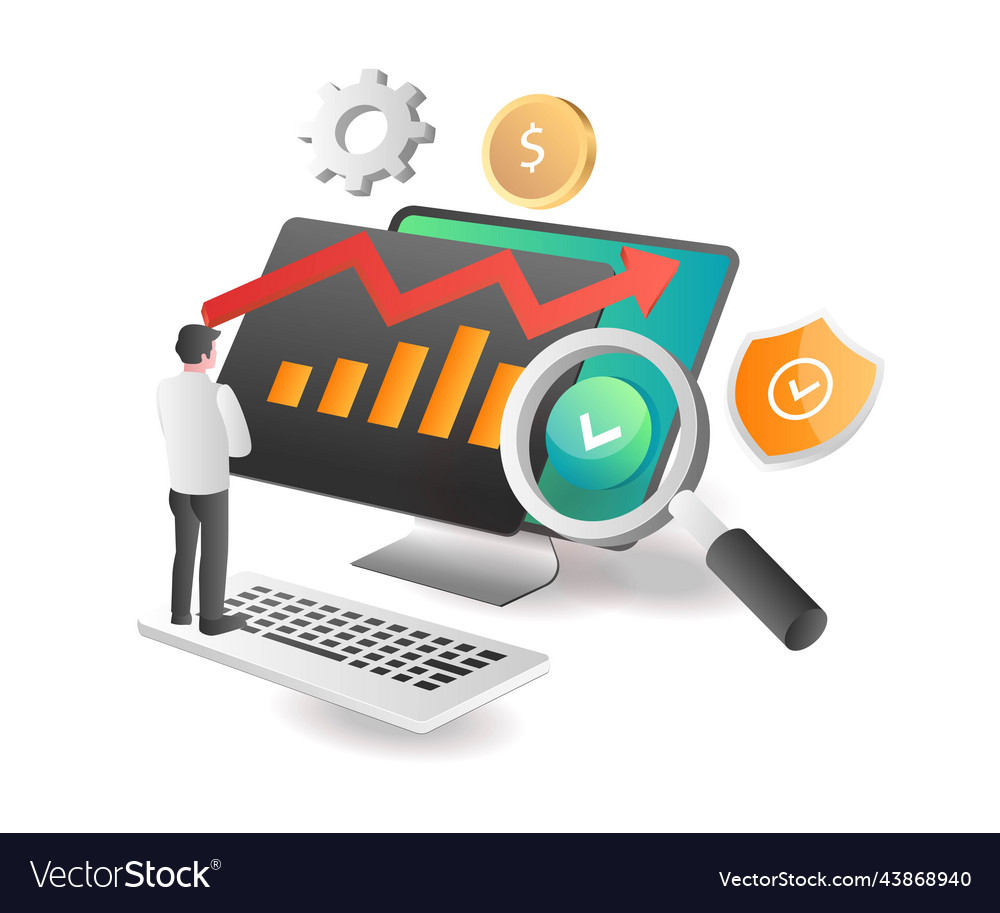 Isometric concept business investment data