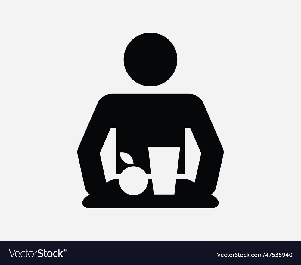 Man carrying food tray icon cafeteria cafe eatery