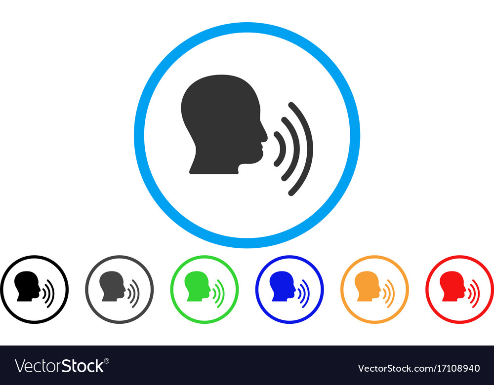 Person speech waves rounded icon Royalty Free Vector Image