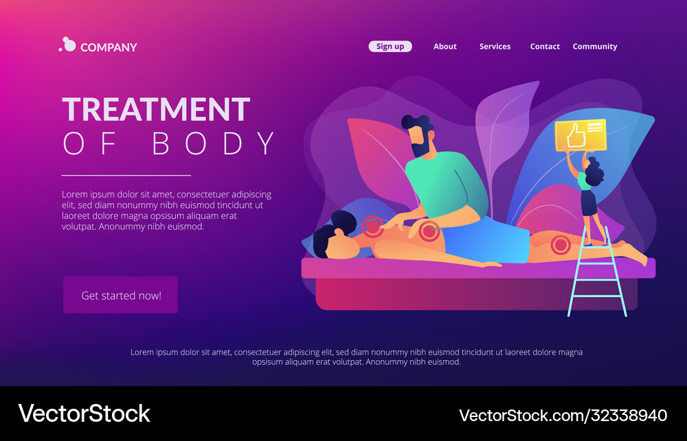 Professional massage therapy concept landing page Vector Image