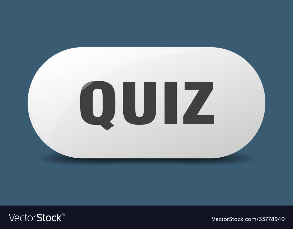 Quiz button sticker banner rounded glass sign