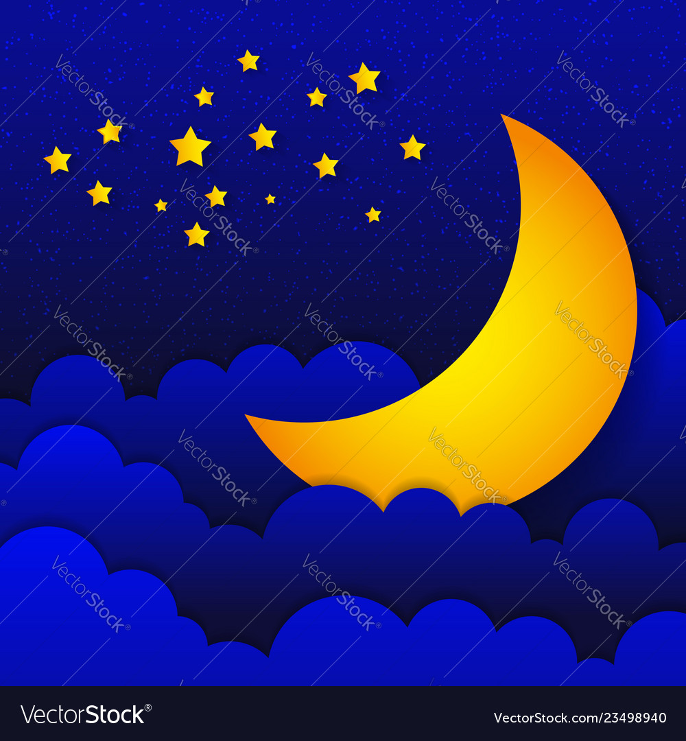 Retro of a smiling moon good night Royalty Free Vector Image