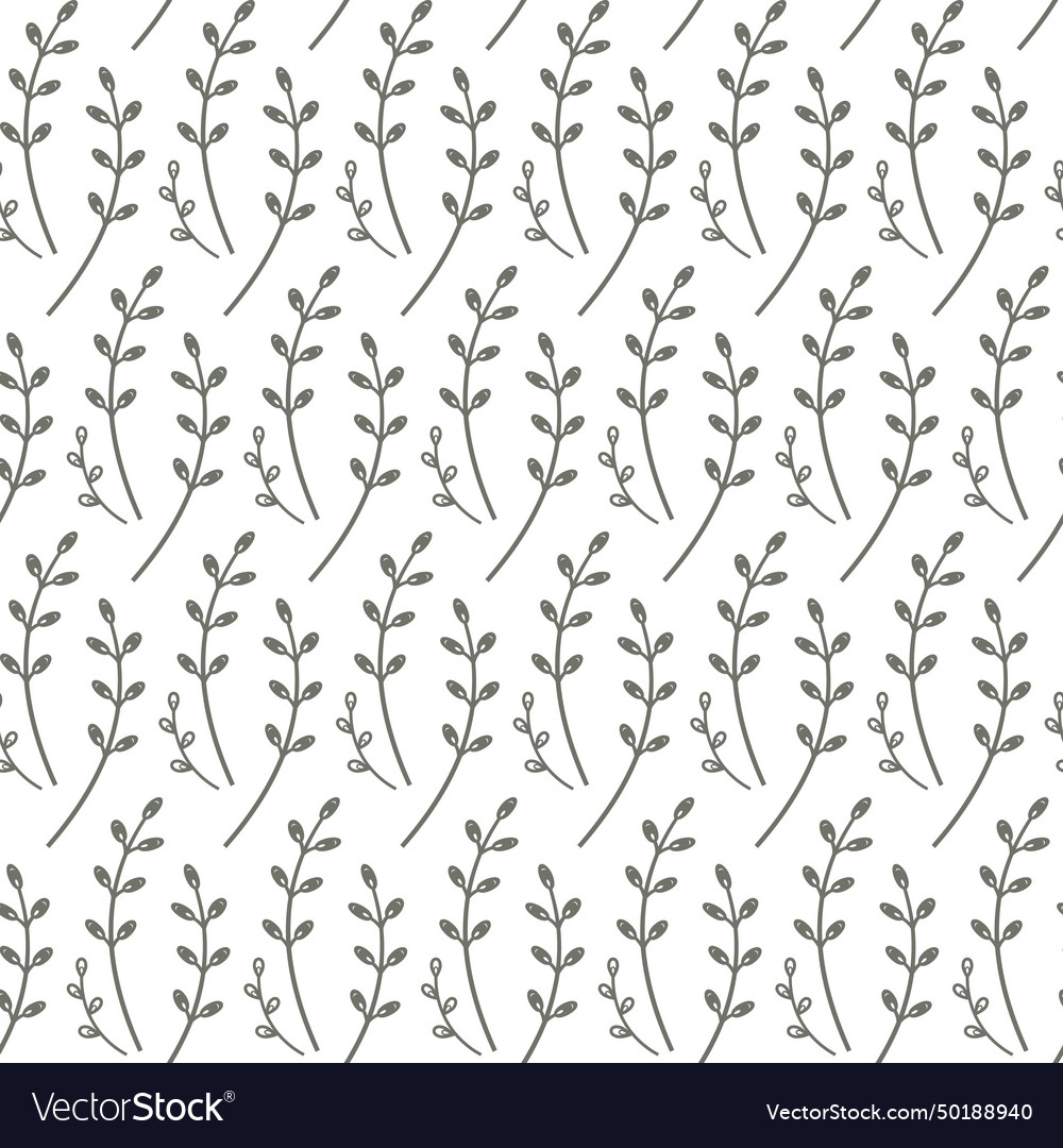 Seamless pattern of willow branches