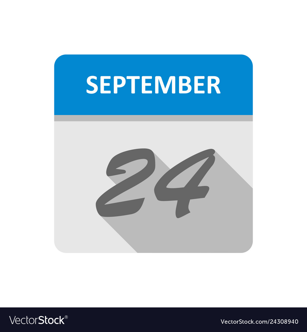 September 24th date on a single day calendar Vector Image