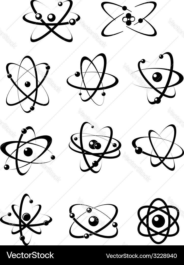 Set atom icons Royalty Free Vector Image - VectorStock