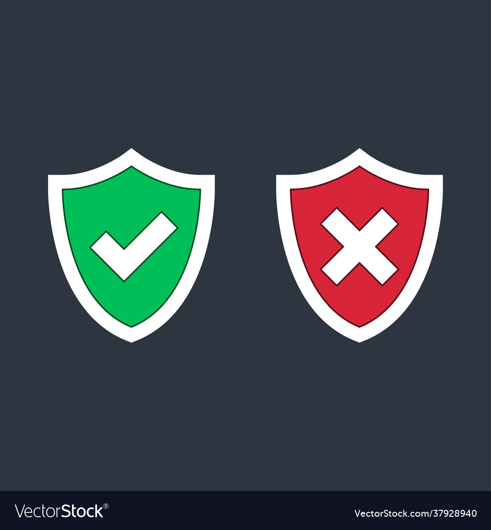 Shield check marks icon set vector image Shield check marks icon set