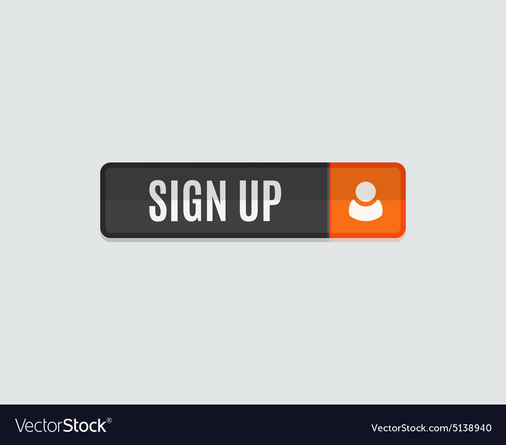 Sign up web button rectangle flat design