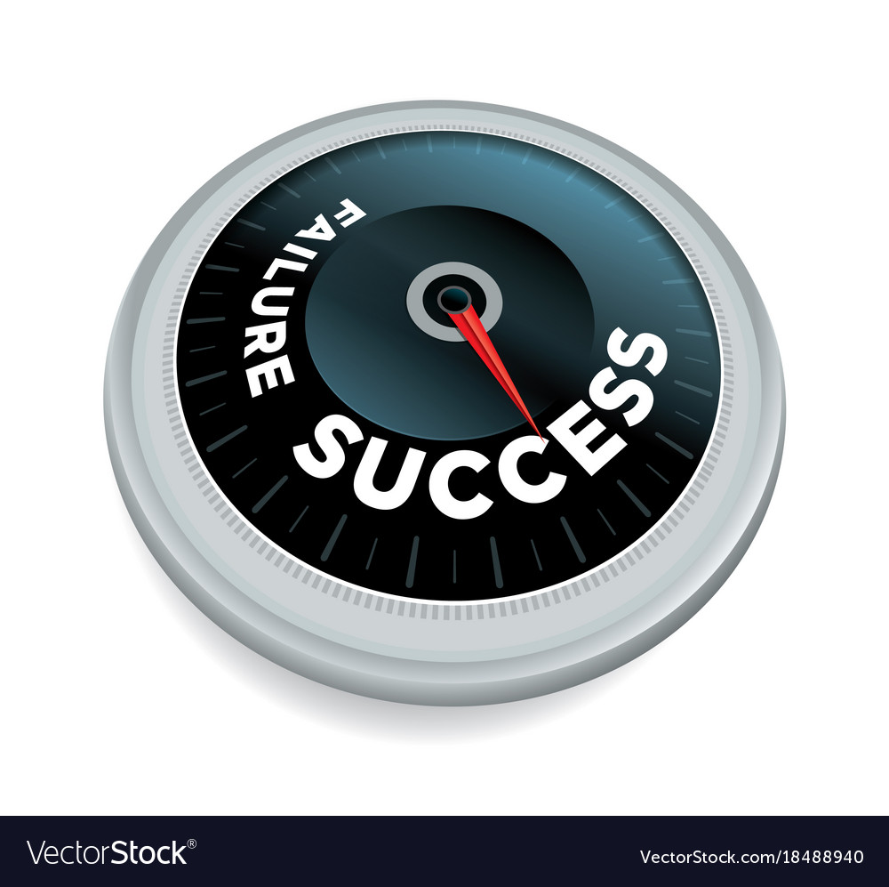 Success and failure meter concept Royalty Free Vector Image