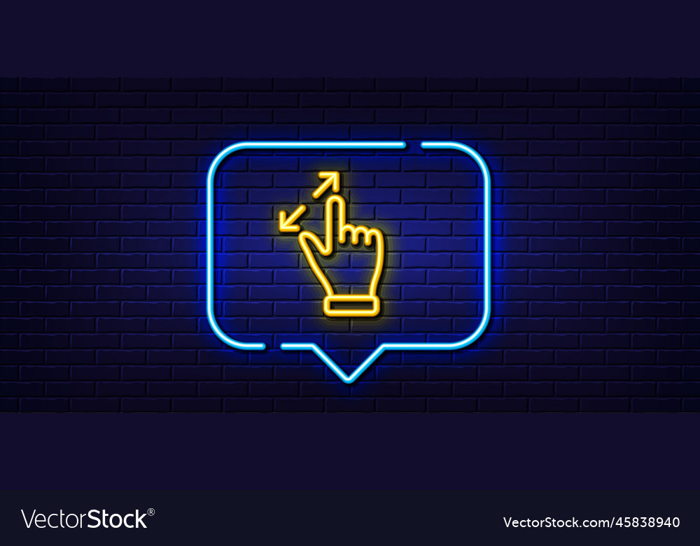 Touchscreen gesture line icon zoom in sign vector image Touchscreen gesture line icon zoom in sign