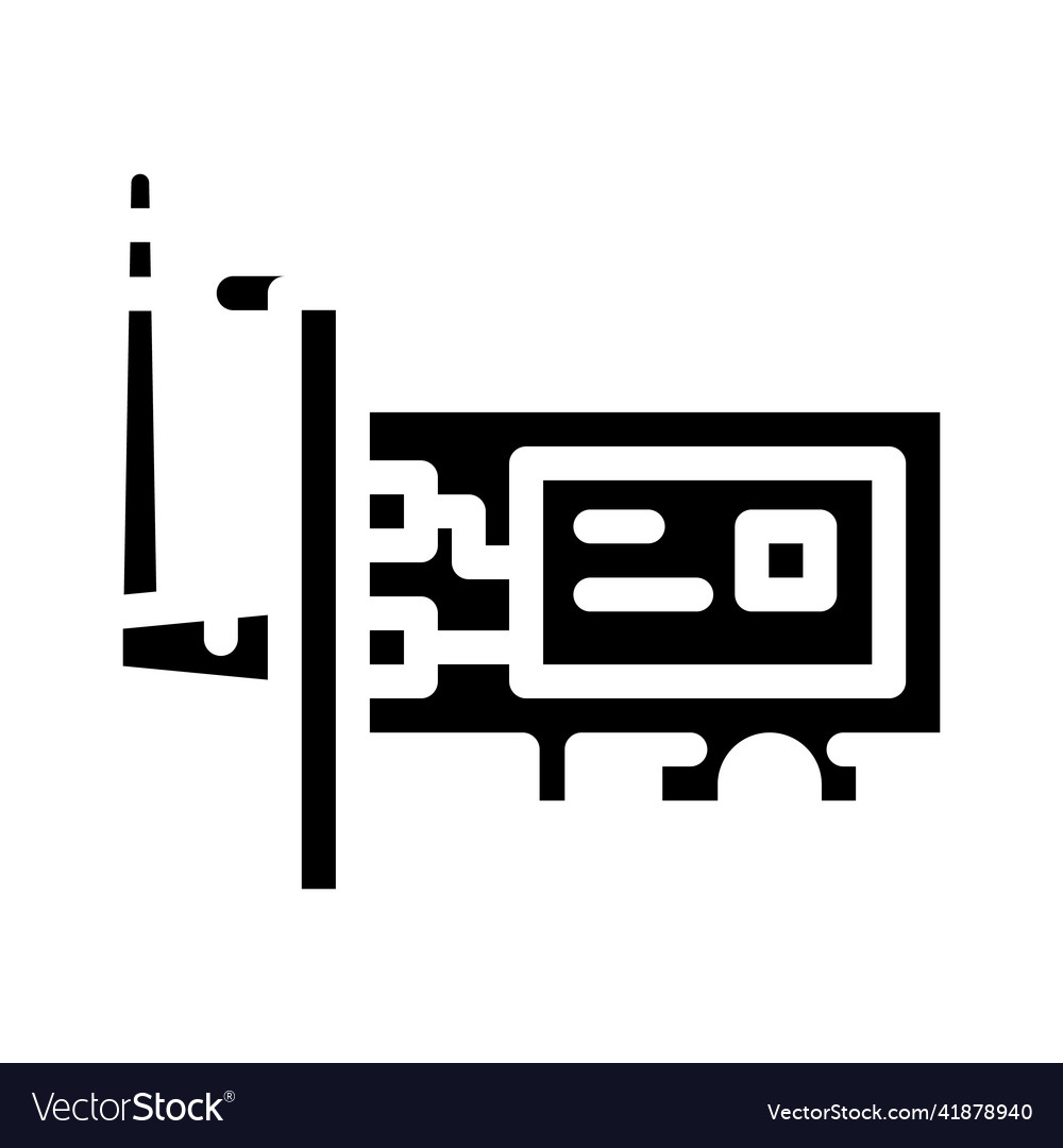 Wifi computer part glyph icon vector image Wifi computer part glyph icon