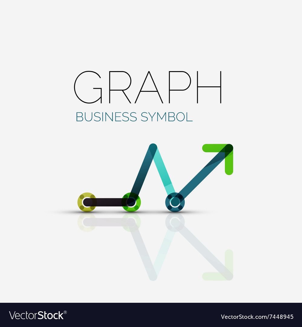 Abstract logo idea linear chart or graph