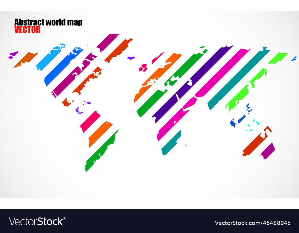 Abstract world map with colorful lines Vector Image Abstract world map with colorful lines