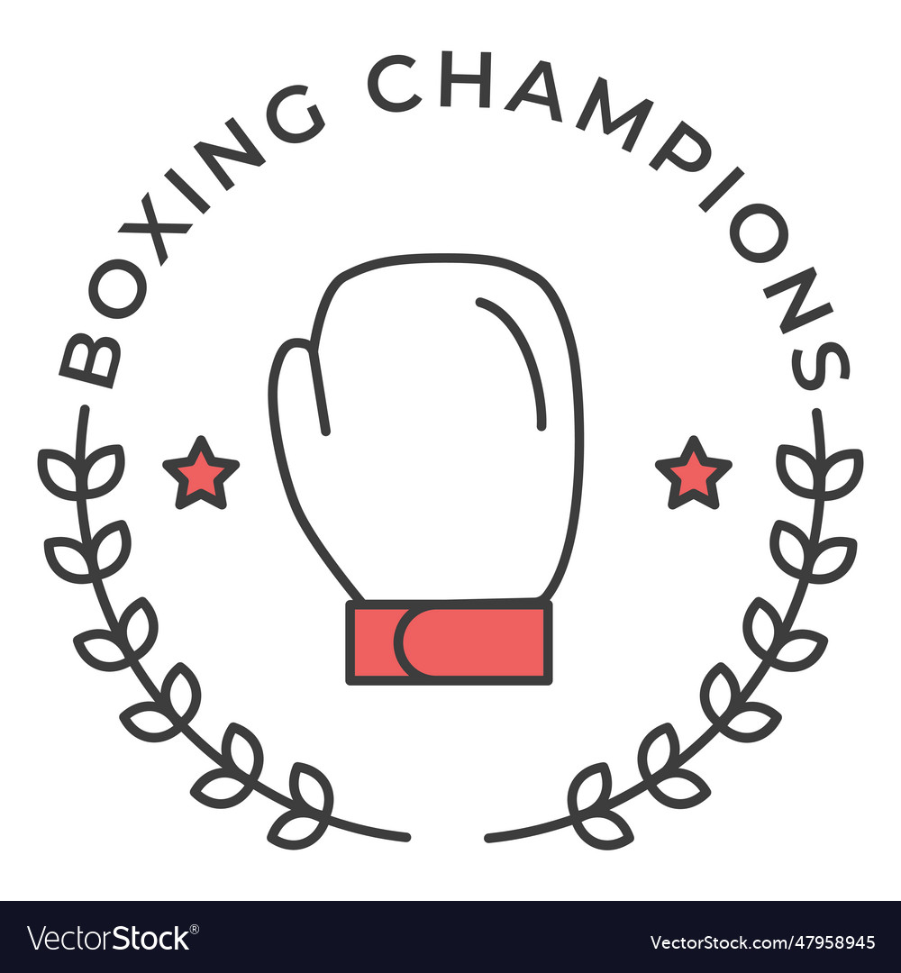 Boxing champions glove boxing glove star branch Vector Image