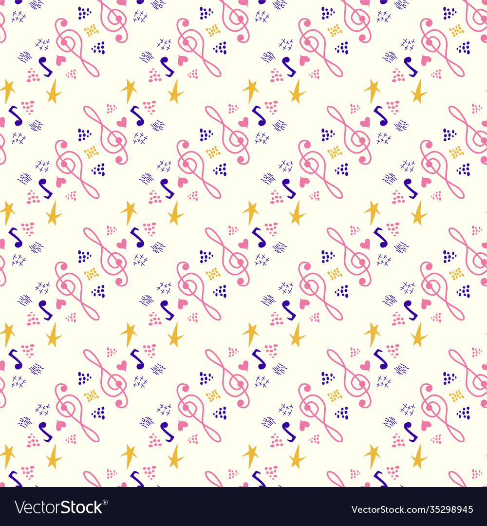 Classic musical patterns with sheet music Vector Image